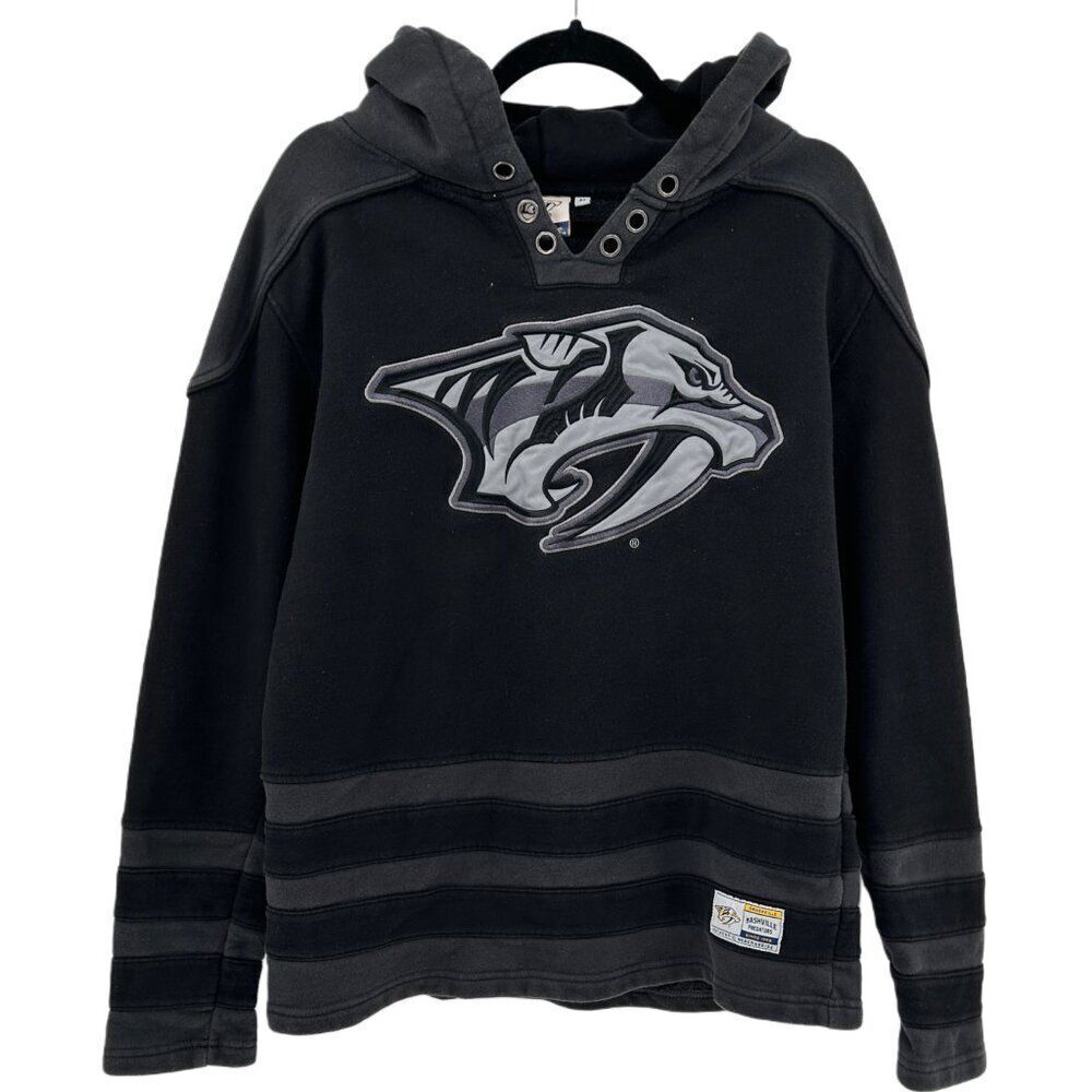 Nashville Predators NHL Sweatshirt Lace Black Hoodie Size Medium